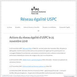 Actions du réseau égalité d’USPC le 25 novembre 2018 – Réseau égalité USPC