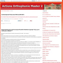 Actions Orthophonie Master 2 - Page 1 - Actions Orthophonie Master 2