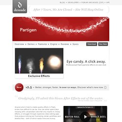 Partigen 2 Overview - Flash Particle Effects Software & ActionScript Effect Component