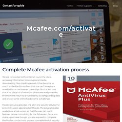 Mcafee.com/activate -Complete process to download & install mcafee