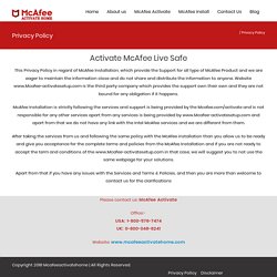 Activate McAfee live Safe-