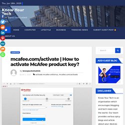 Activate McAfee Product Key