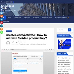 Activate McAfee Product Key