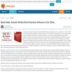 Quick Guide: Activate McAfee Best Protection Software in Few Clicks