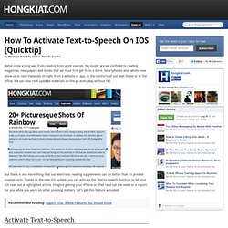 How to Activate Text-to-Speech on iOS [Quicktip]