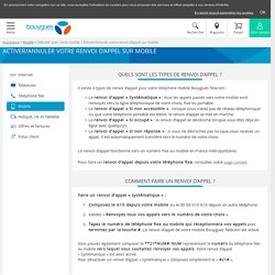 Activation desactivation renvoi appel - Assistance Bouygues Telecom