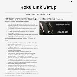 NBC Sports channel activation using nbcsports.com/activate - Roku Link Setup