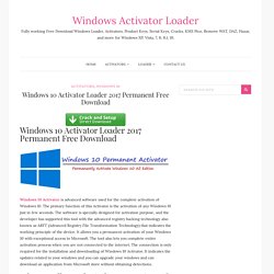 Windows 10 Permanent Activator 2017 Free Download