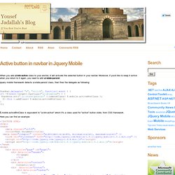 Active button in navbar in Jquery Mobile - Yousef Jadallah's Blog