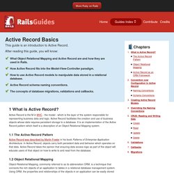 Active Record Basics