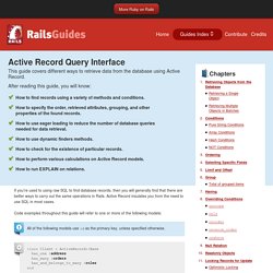 Active Record Query Interface