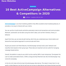 10 Best ActiveCampaign Alternatives & Competitors In 2020 - Have Websites