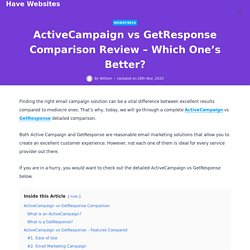 ActiveCampaign Vs GetResponse – Which One’s Better?