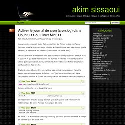 Activer le journal de cron (cron.log) dans Ubuntu 11 ou Linux Mint 11