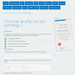 Activer le SFTP sur son Synology - Astuces-webmaster.ch