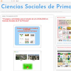 "10 juegos y actividades para el estudio de LA LOCALIDAD en Ciencias Sociales de 2º de Primaria"