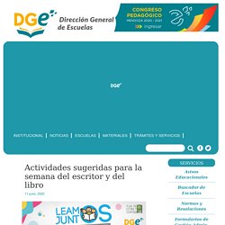 Actividades sugeridas para la semana del escritor y del libro