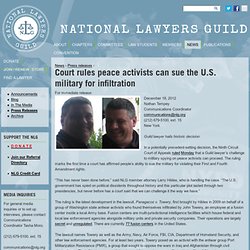 Court rules peace activists can sue the U.S. military for infiltration
