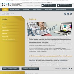 Activité - Centre Français d'exploitation du droit de la Copie