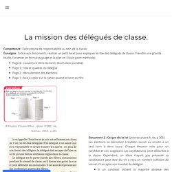 Activité : La mission des délégués de classe.