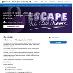Activité en classe - Créer et résoudre un Escape Game dans OneNote