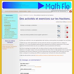 MathFle - Des activités et exercices sur les fractions.