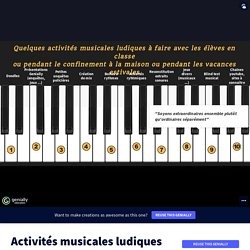 Activités musicales ludiques by michel.dufreix on Genially