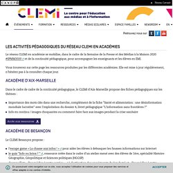 Les activités pédagogiques du réseau CLEMI en académies - CLEMI