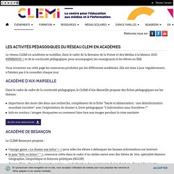 Ressources EMI - Les activités pédagogiques du réseau CLEMI en académies