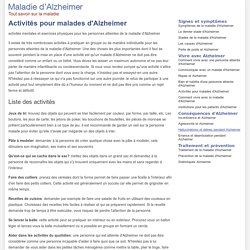 Activités Mentales Et Physiques Pour Alzheimer