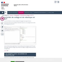 Activités de codage en SVT > Activités de codage et de robotique en SVT