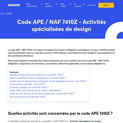 Code APE / NAF 7410Z - Activités spécialisées de design