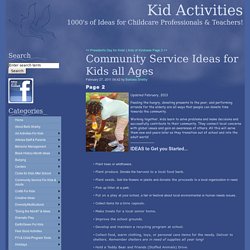 Community Service Ideas for Kids all Ages