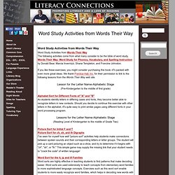 Word Study Activities from Words Their Way