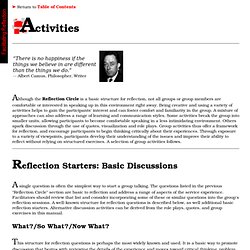 Chapter 5: Activities - Facilitating Reflection: A Manual for Higher Education