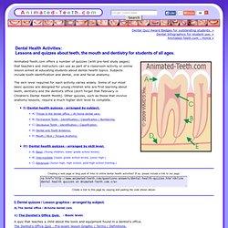 Dental activities for students: Quizzes & lesson graphics - Tooth identification