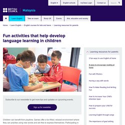 Fun activities that help develop language learning in children
