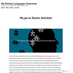 My go-to Starter Activities – My Primary Languages Classroom