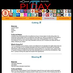 Pi Day: Pi Activities & Links