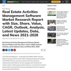 Real Estate Activities Management Software Market Research Report with Size, Share, Value, CAGR, Outlook, Analysis, Latest Updates, Data, and News 2021-2028