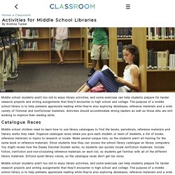 Activities for Middle School Libraries