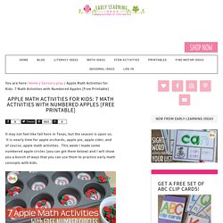 Apple Math Activities for Kids: 7 Math Activities with Numbered Apples [Free Printable] - Early Learning Ideas