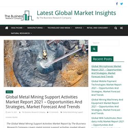 Global Metal Mining Support Activities Market Report 2021 - Opportunities And Strategies, Market Forecast And Trends - Latest Global Market Insights