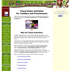 Visual Motor Activities For Toddlers and Preschoolers