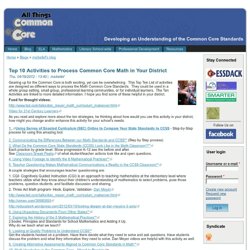 Top 10 Activities to Process Common Core Math in Your District