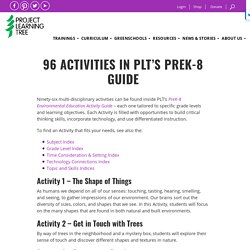 96 Activities in PLT’s PreK-8 Guide - Project Learning Tree