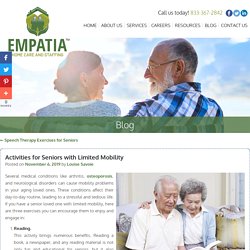 Activities for Seniors with Limited Mobility