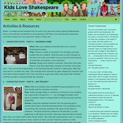 Activities & Resources - Kids Love Shakespeare