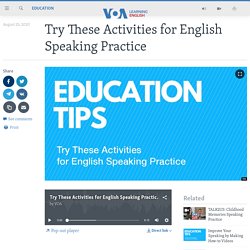 Try These Activities for English Speaking Practice