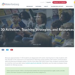 Teaching Strategies, Activities and Resources for Teaching Children with Autism